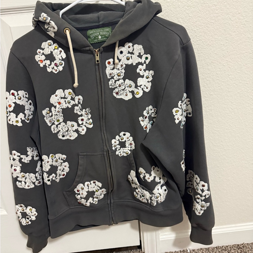 Pre-owned Og Rhinestone Hoodie In Black